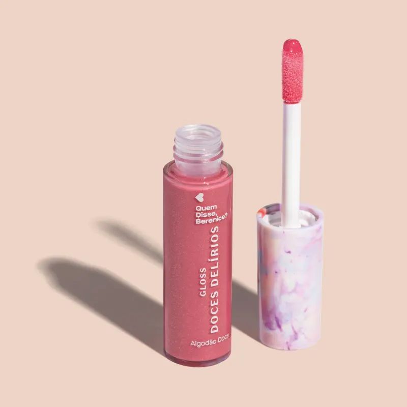 GLOSS LABIAL ROSA CUIDE-SE BEM DOCES DEL�RIOS ALGOD�O DOCE QUEM DISSE, BERENICE 10ML